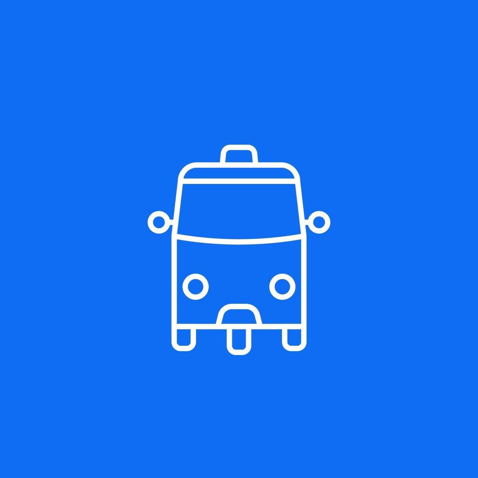Tuk Tuk taxi icon on blue, line.eps vector