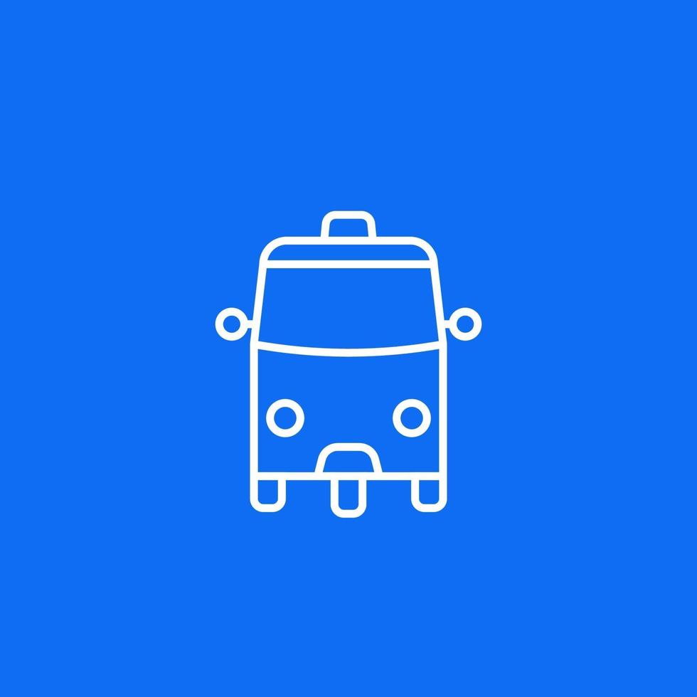 Tuk Tuk taxi icon on blue, line.eps vector