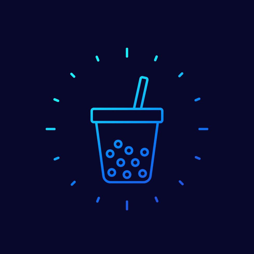 tapioca drink, bubble tea line icon.eps vector