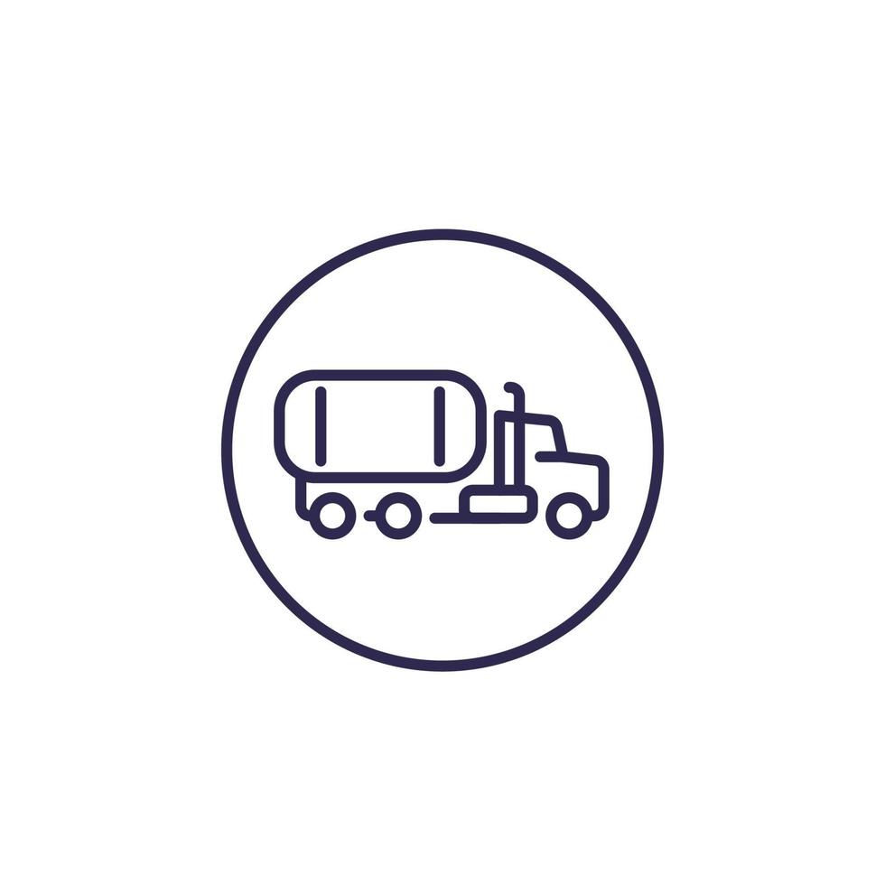 Icono de camión cisterna de combustible, línea vector.eps vector
