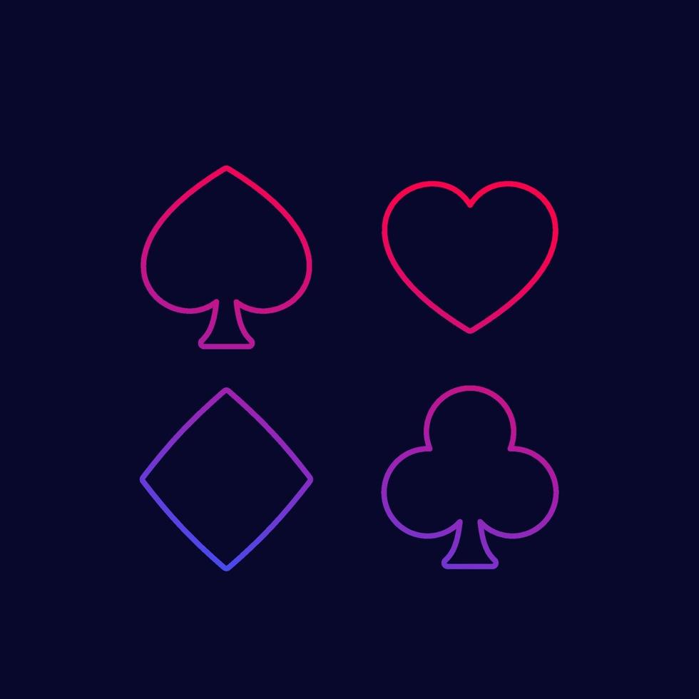 spade, heart, diamond and club, linear design.eps 2040903 Vector Art at