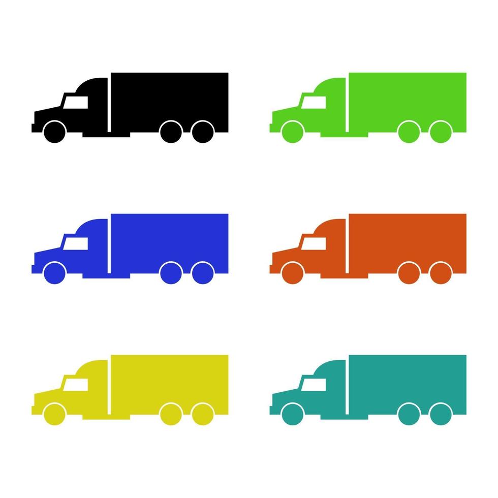 Set Of Trucks On White Background vector