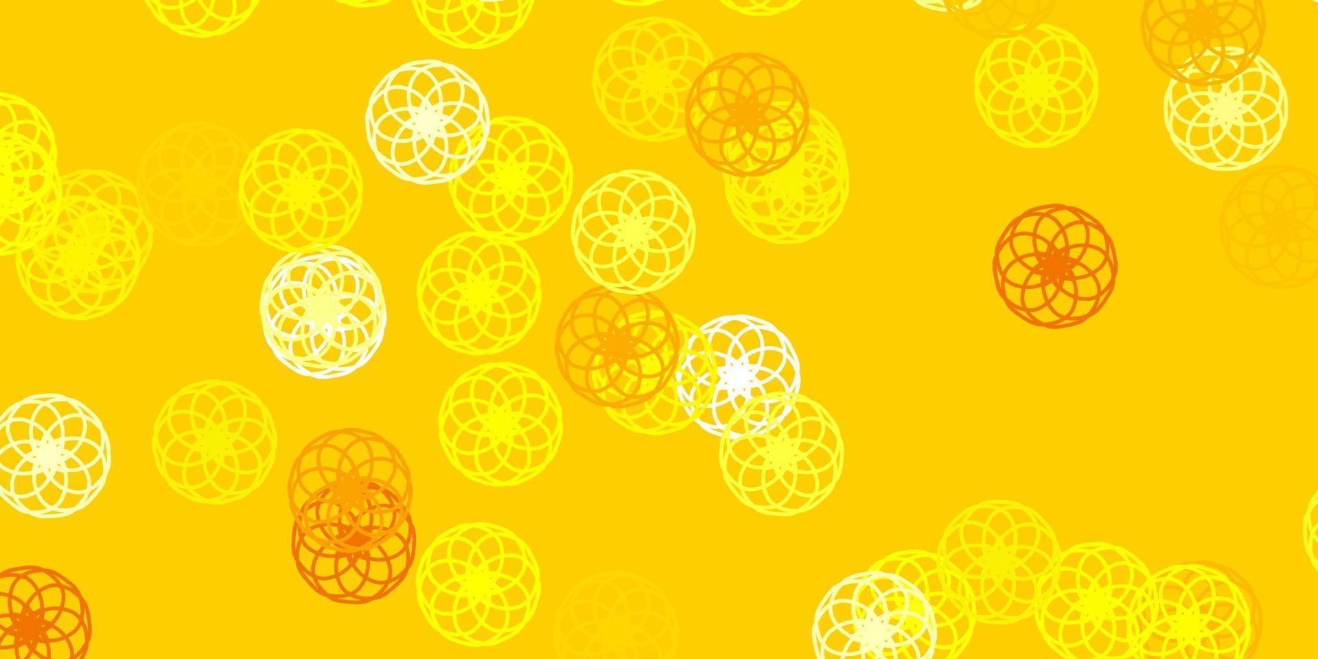patrón de vector amarillo claro con esferas.