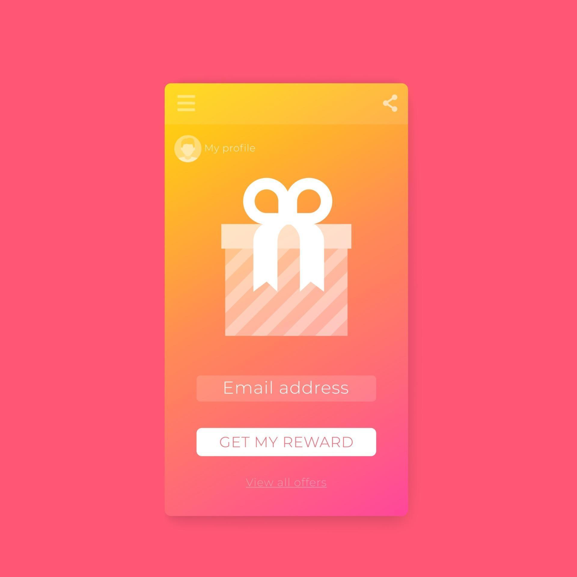Reward, gift app, mobile ui, vector design.eps 2040958 Vector Art at