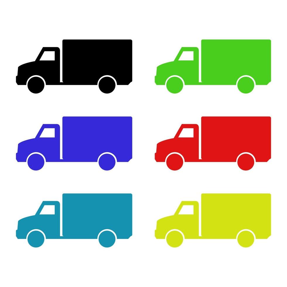 Set Of Trucks On White Background vector