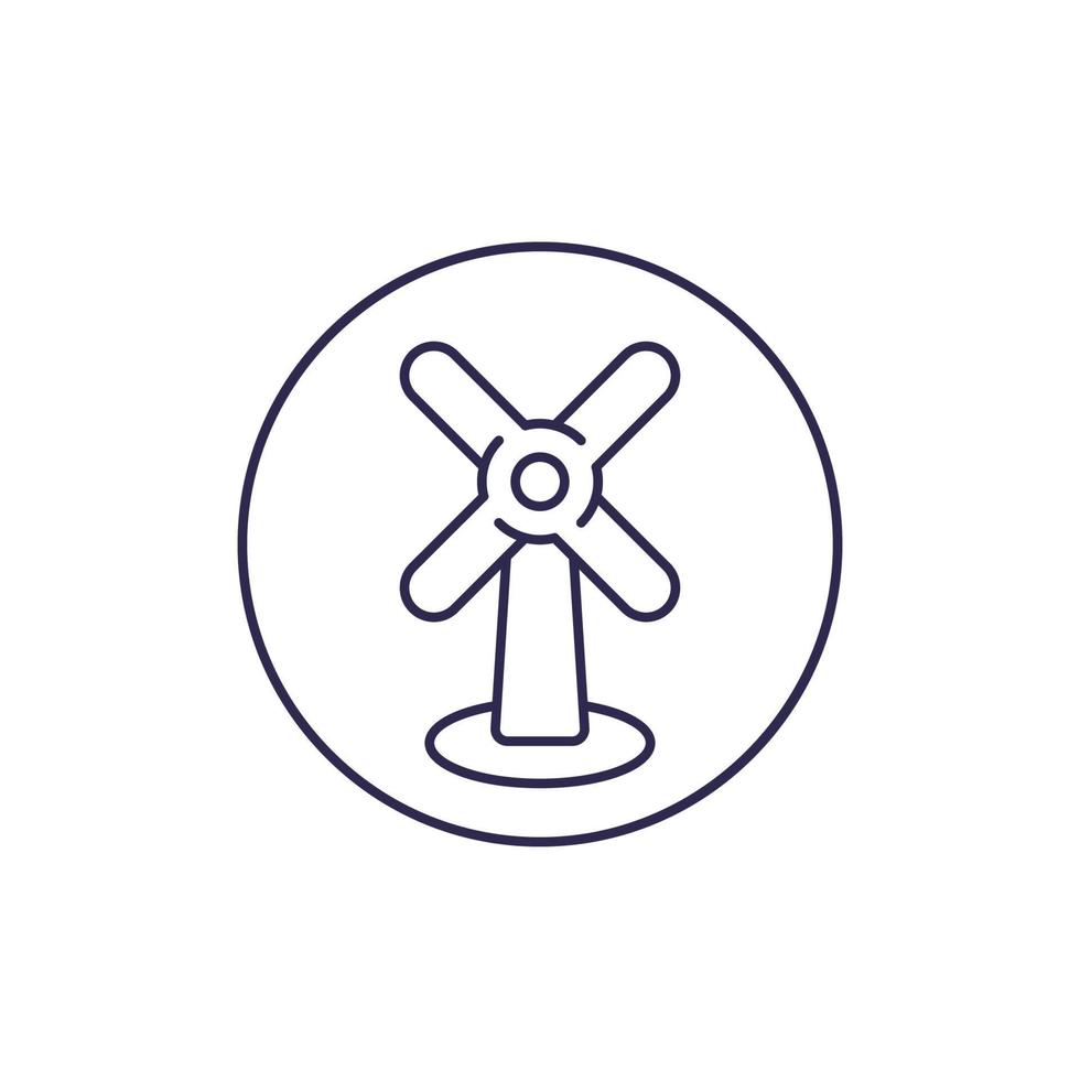 Aerogenerador, parque eólico line icon.eps vector