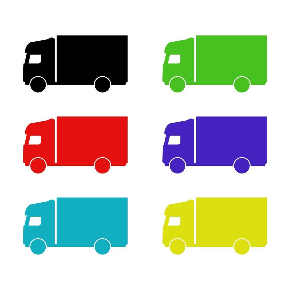 Set Of Trucks On White Background vector