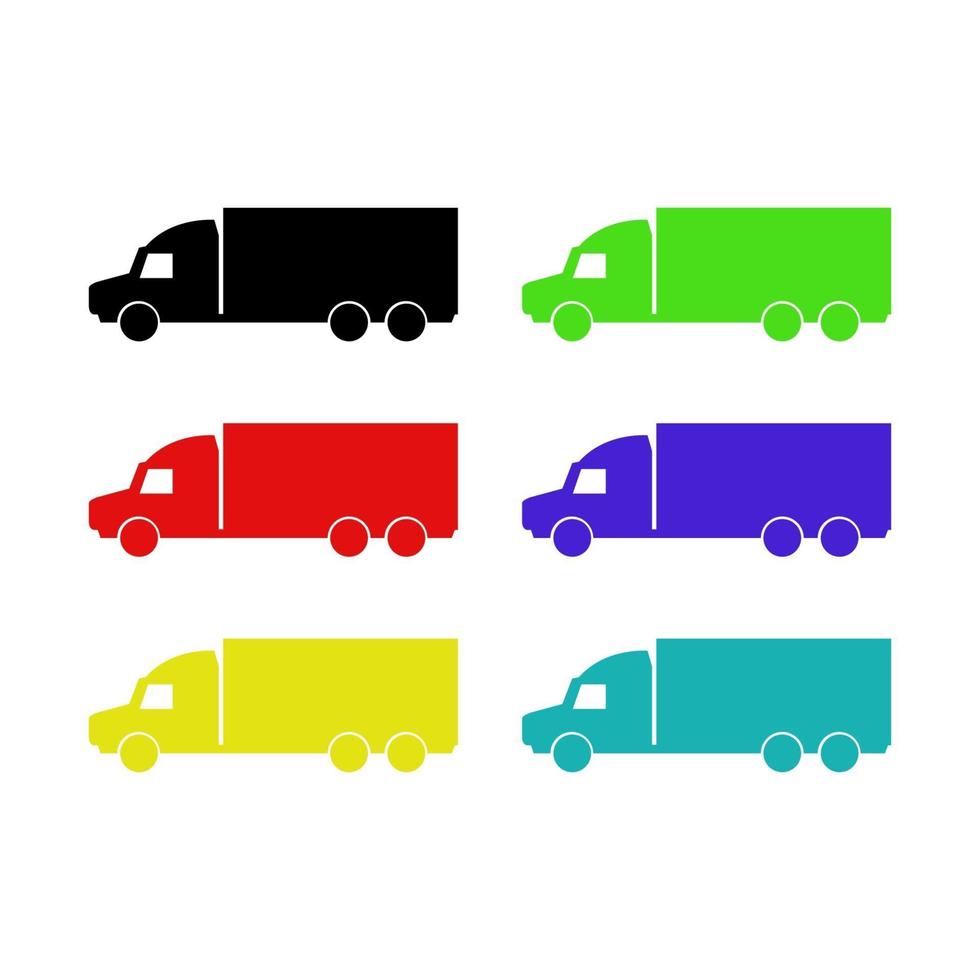 Set Of Trucks On White Background vector