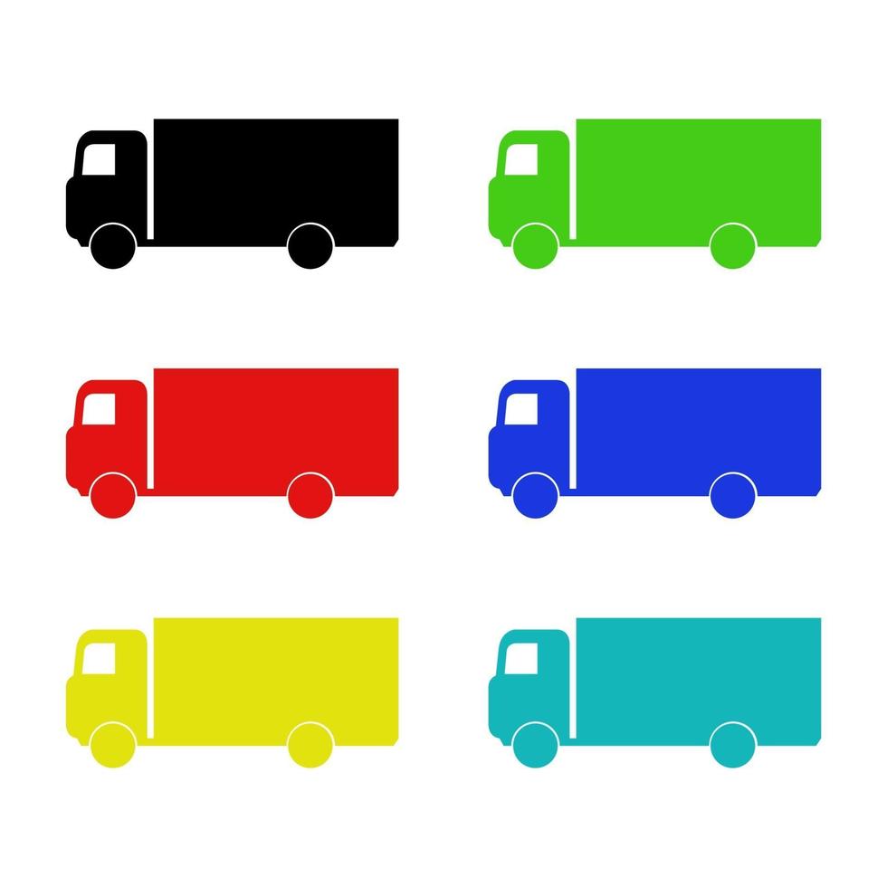 Set Of Trucks On White Background vector