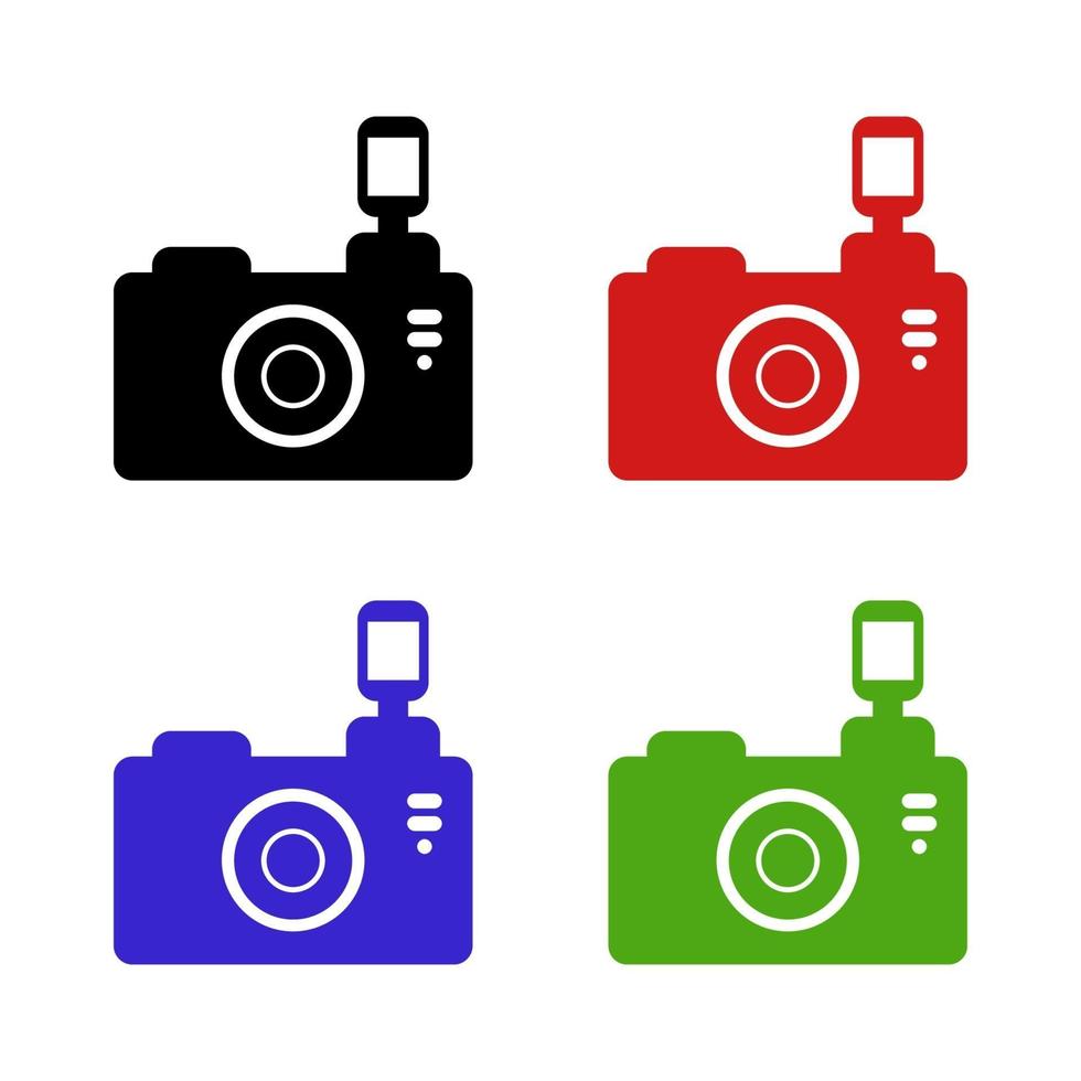 Camera Set On White Background vector