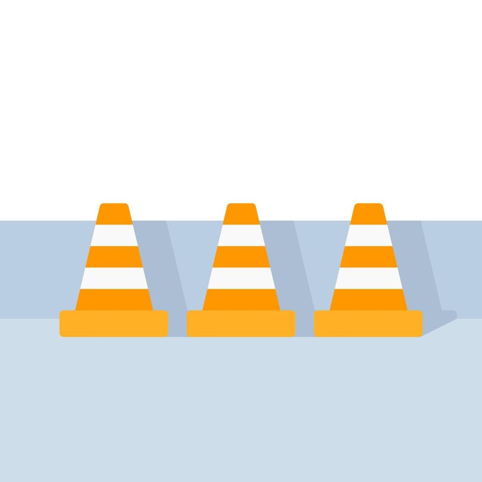 Construction cones on the road, vector.eps vector