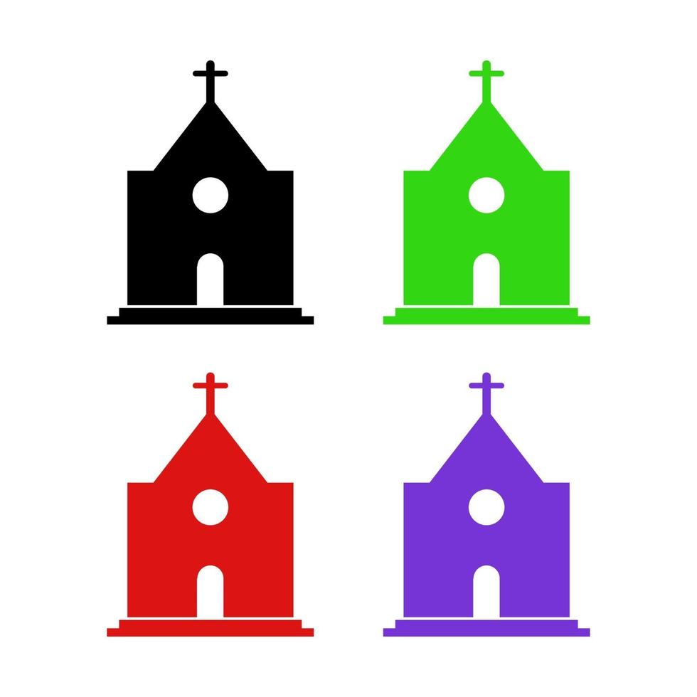 Church Set On White Background vector