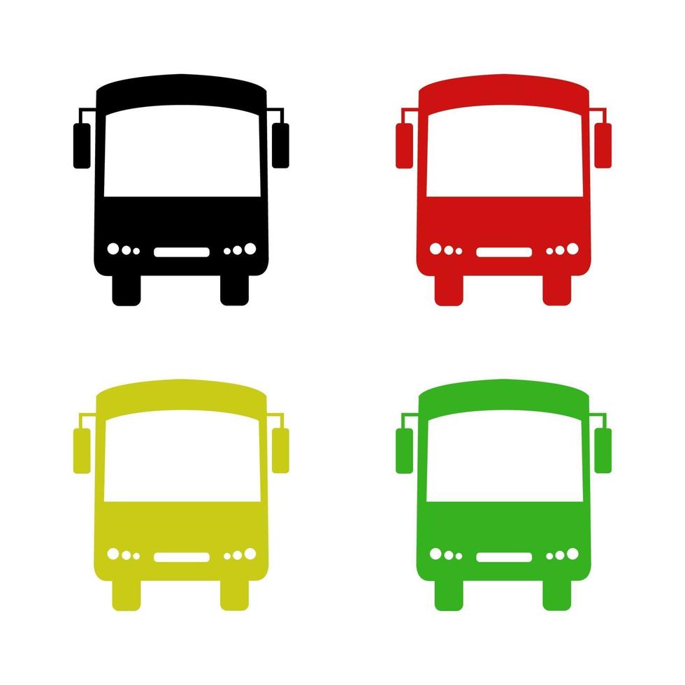 Bus Set On White Background vector