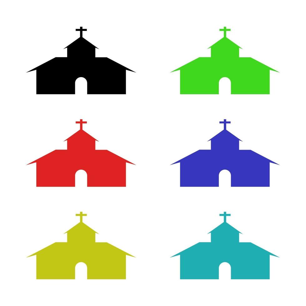 Church Set On White Background vector
