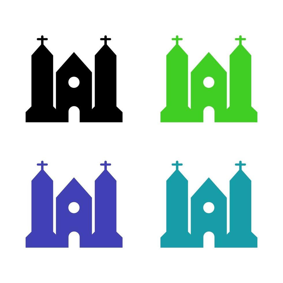 Church Set On White Background vector