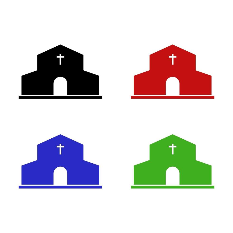 Church Set On White Background vector