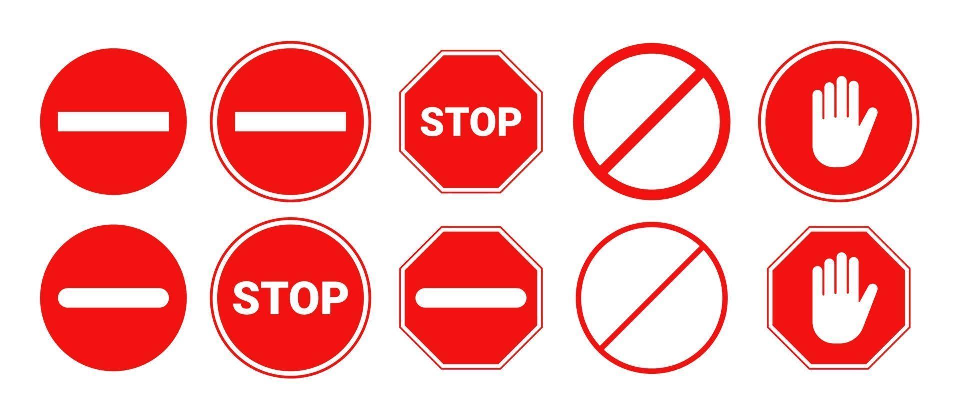 señal de stop roja aislada. vector, parada, señal de mano vector