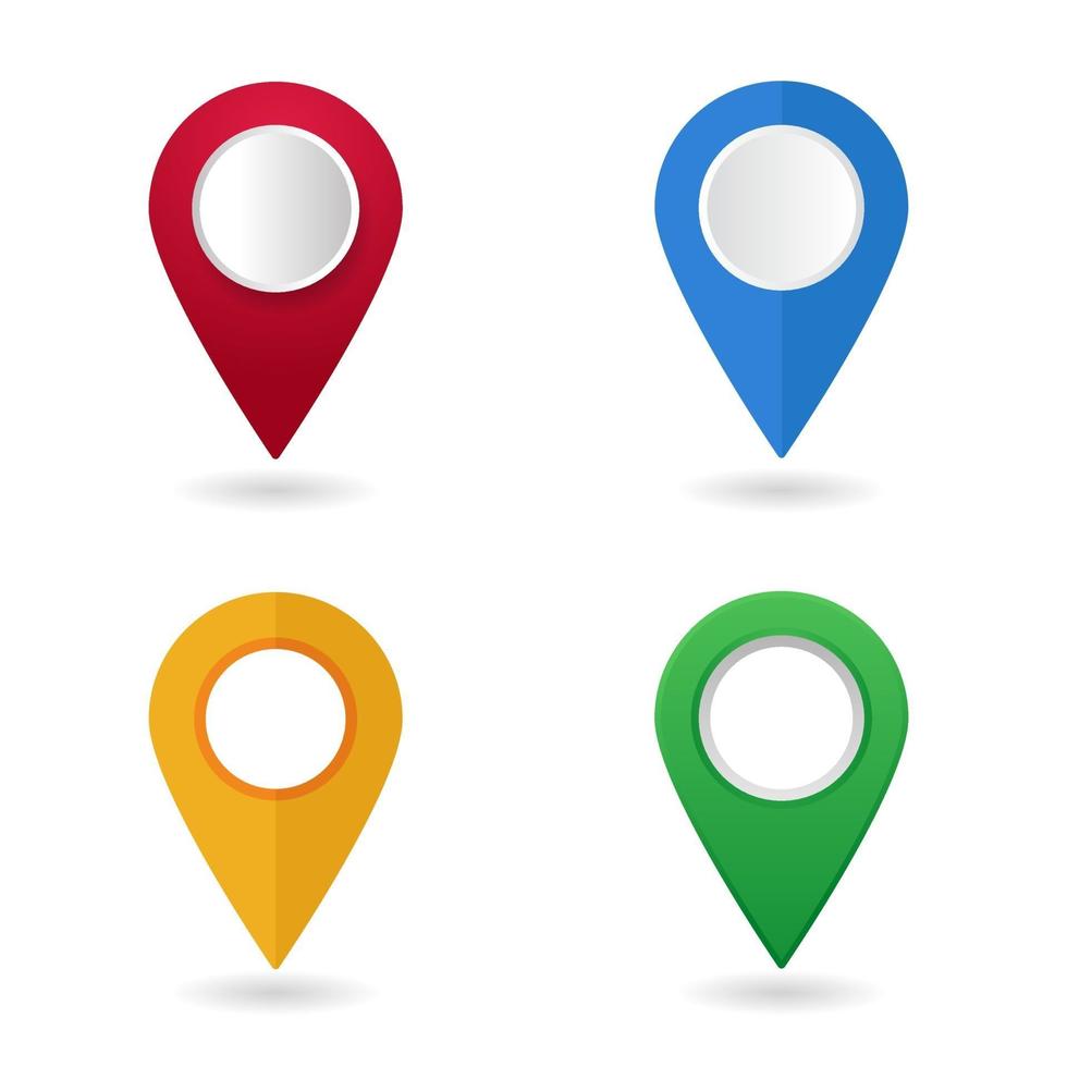 set of map pointer pin vector