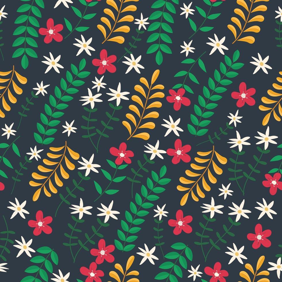 Hand painted exotic floral seamless pattern vector