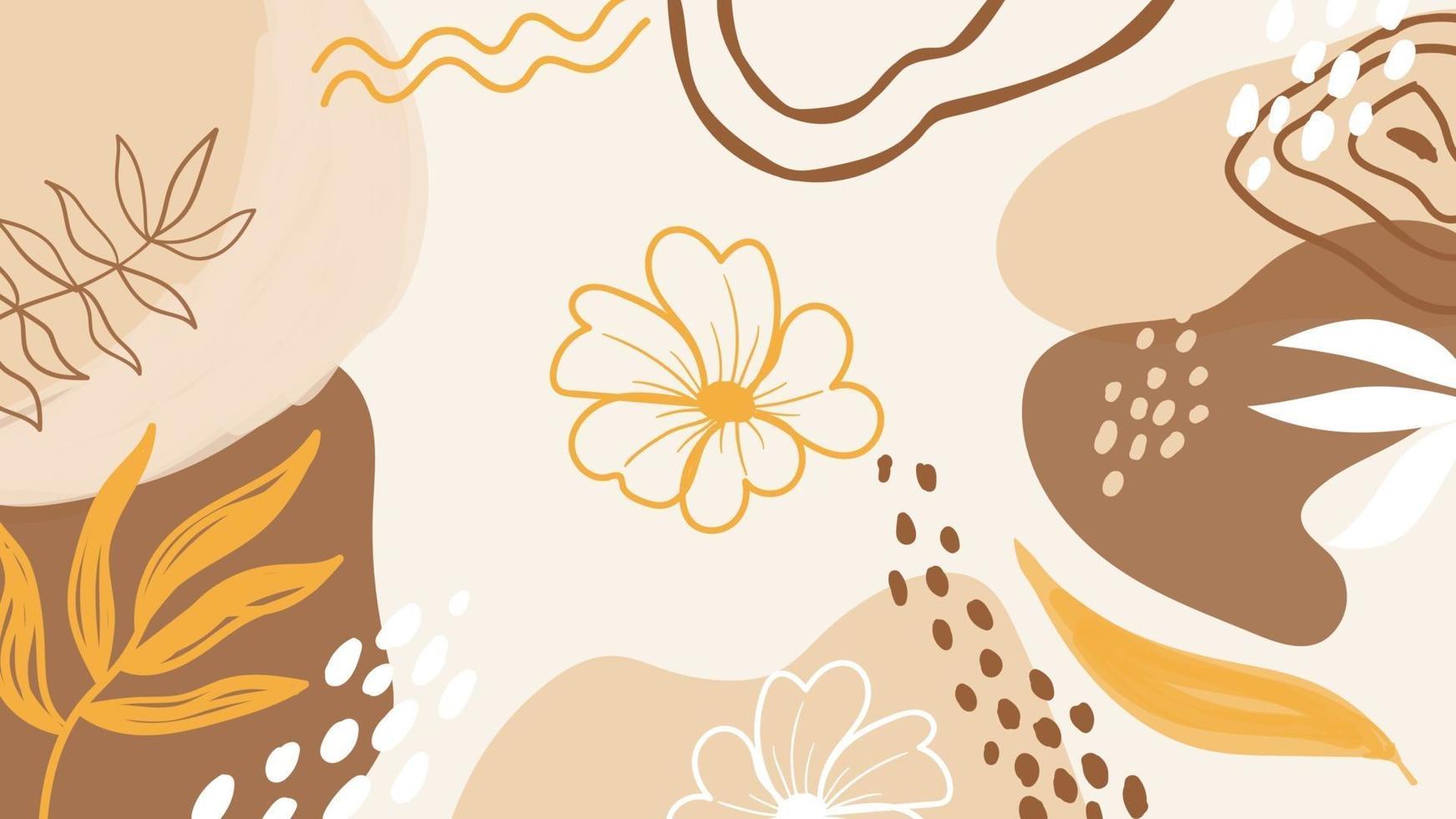 Hand drawn abstract wallpaper with organic shapes vector