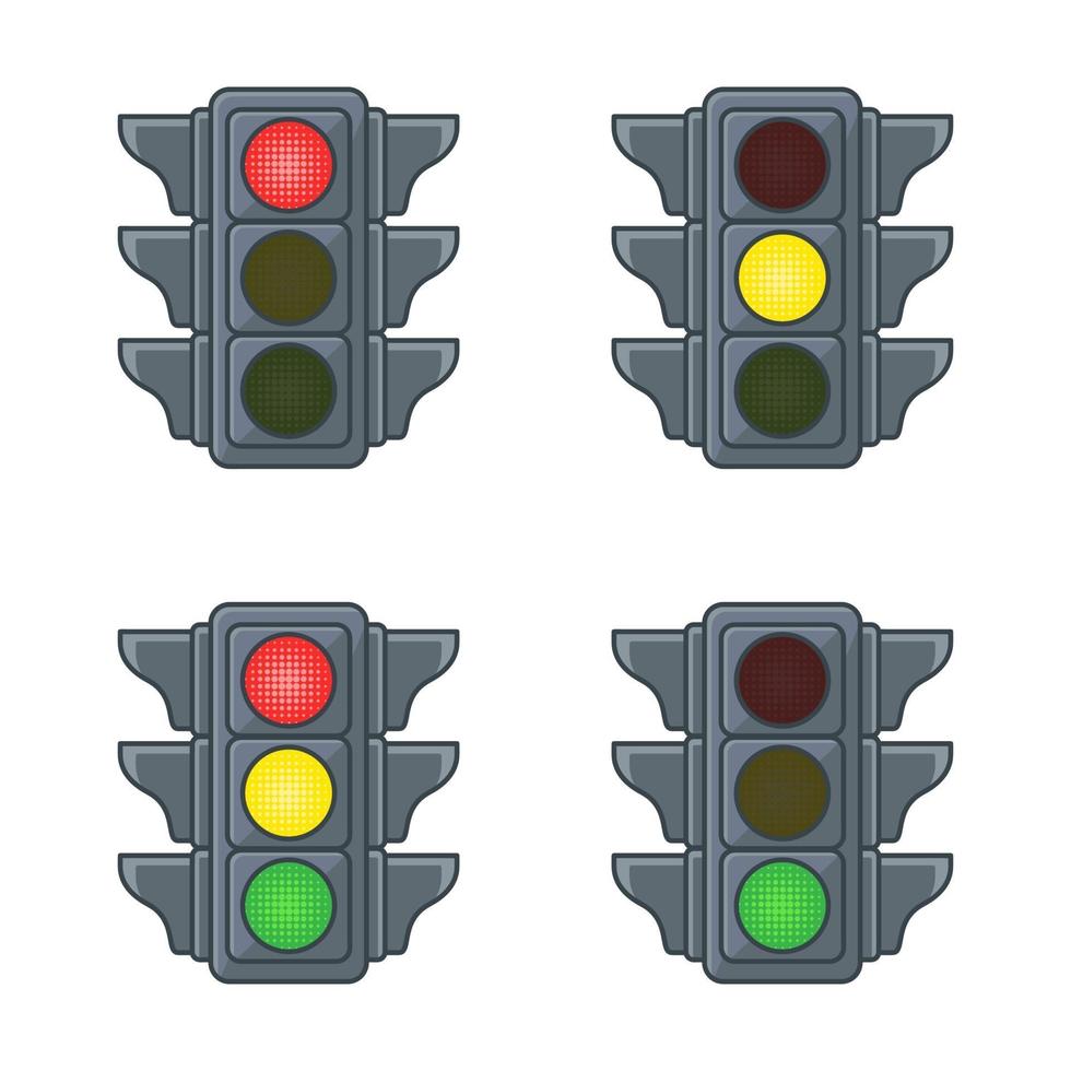 set of traffic lights vector