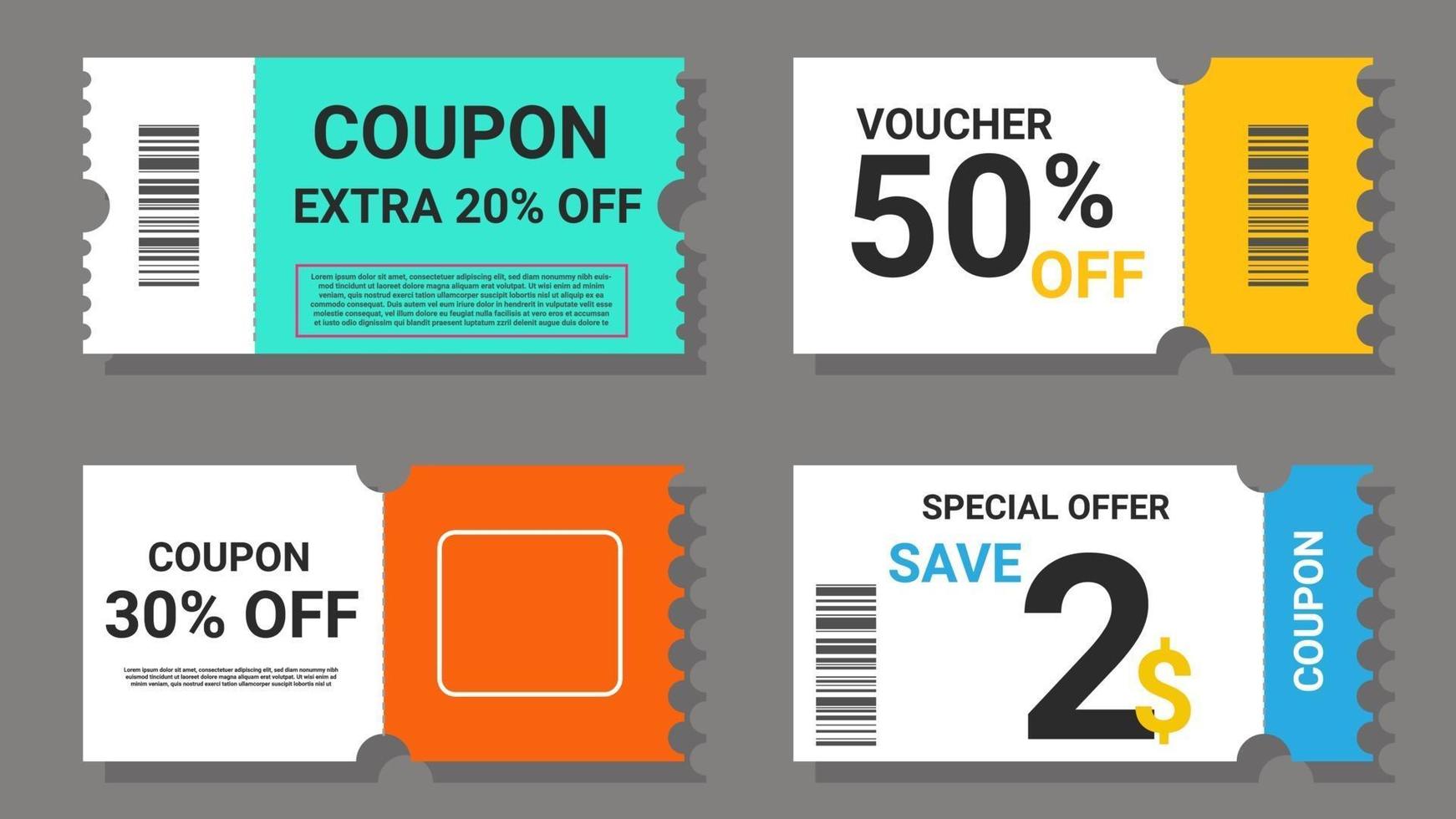 set of coupon sale labels vector