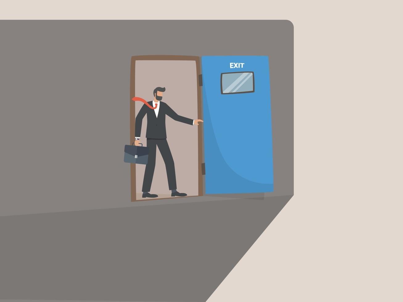 wrong decision in business or end of career path, Concept of break of the business career. vector