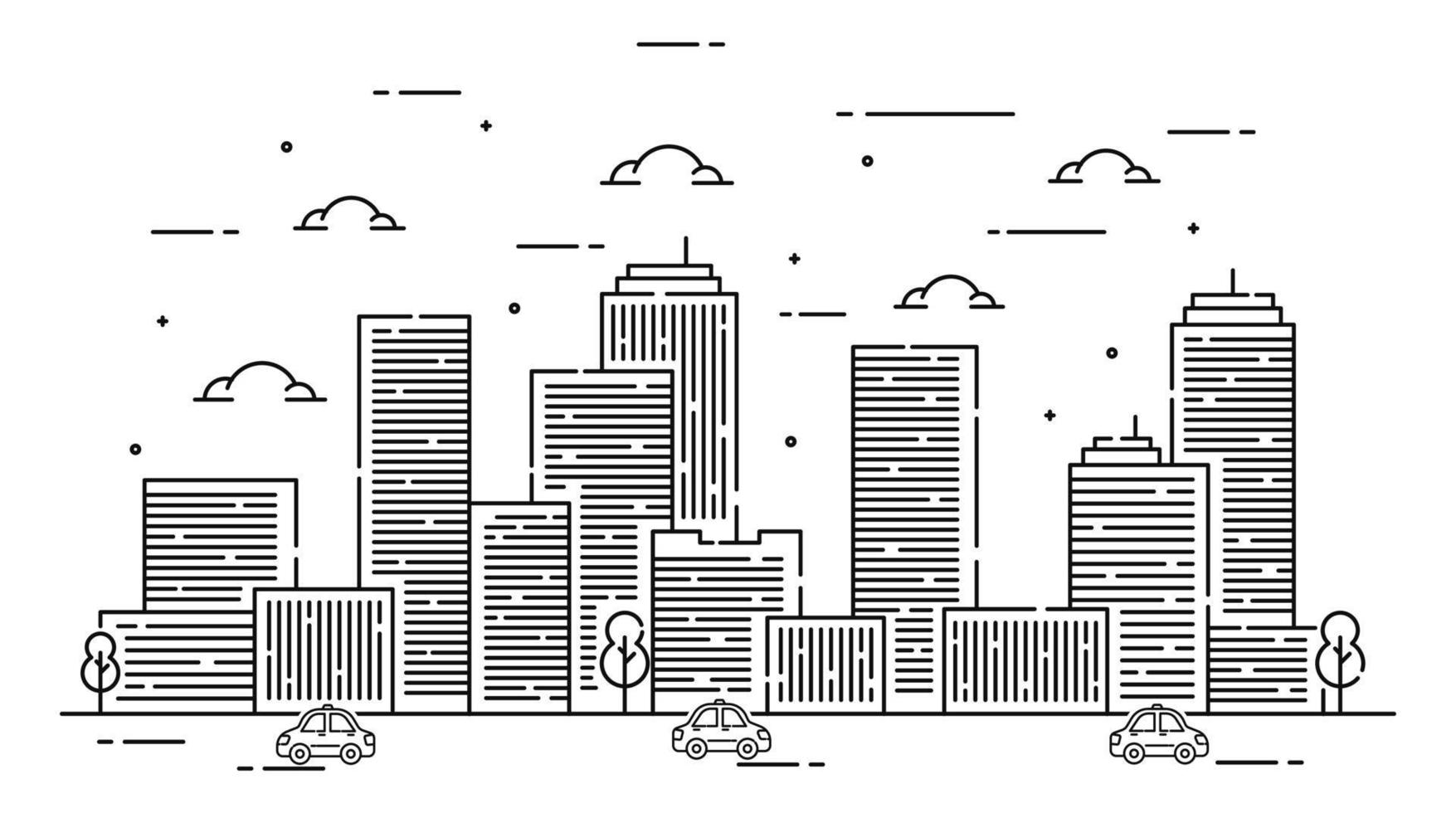 City line with car in white background vector