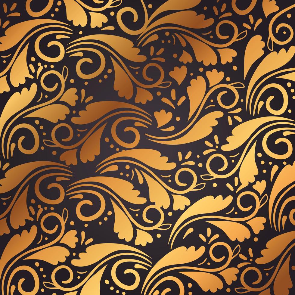 patrón de fondo de elementos decorativos de oro vector