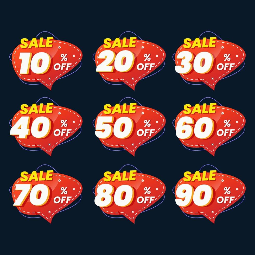 Number special discount sign template design vector