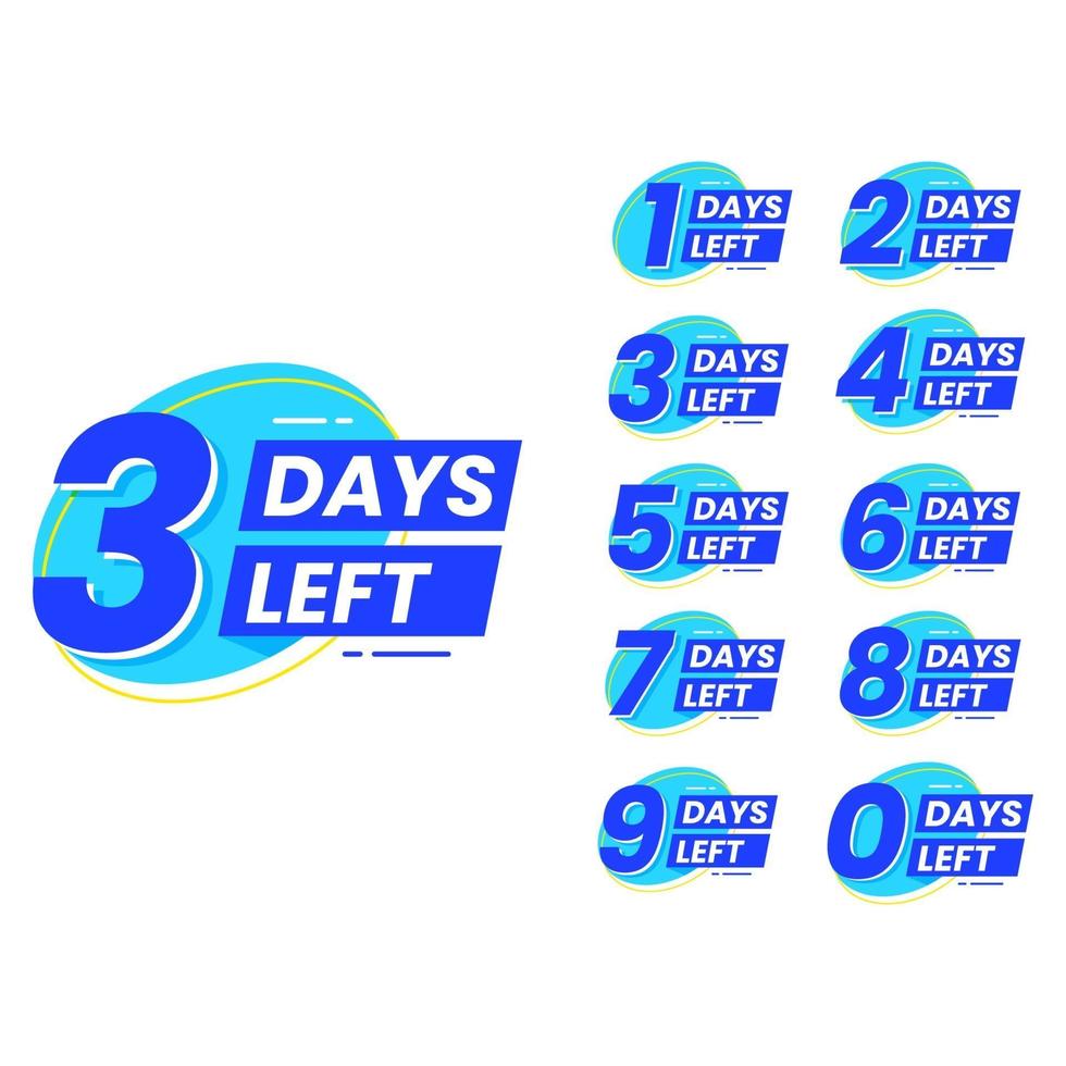 Set number of days left promotional template banner vector