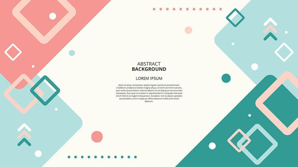 Abstract flat square shapes memphis background vector