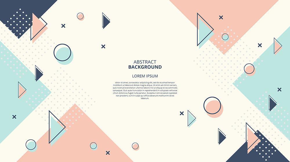 Abstract flat geometric memphis background vector