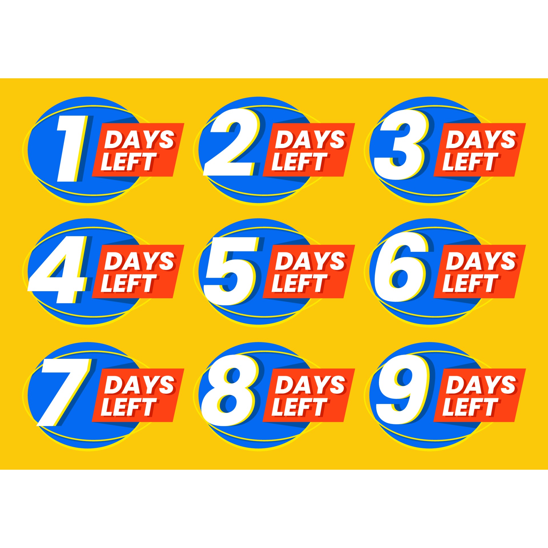 Abstract set of numbers of days left design 2041510 Vector Art at Vecteezy