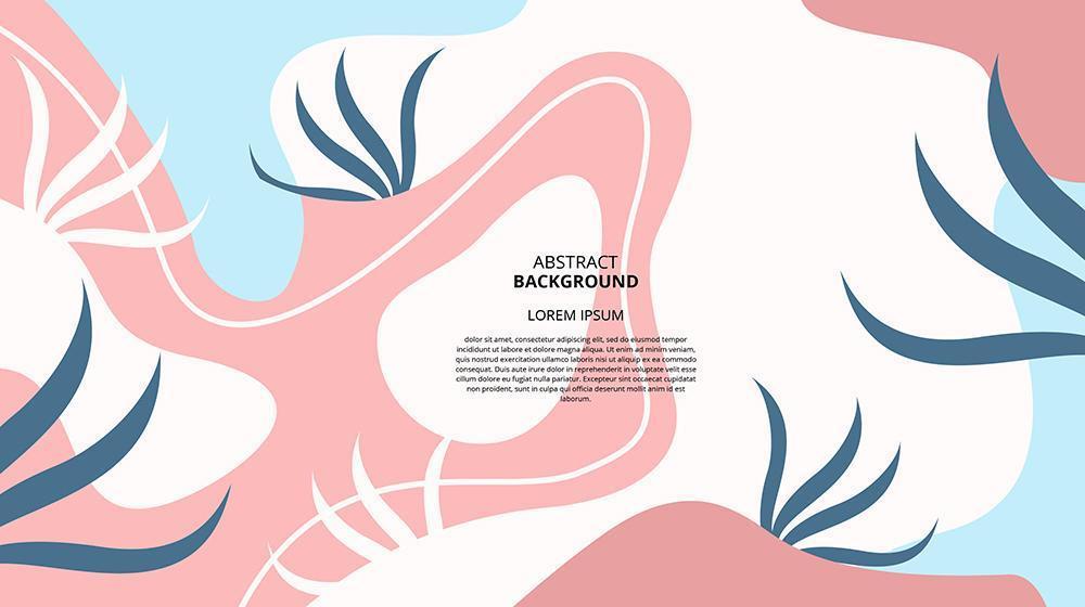 Abstract flat floral shapes background vector