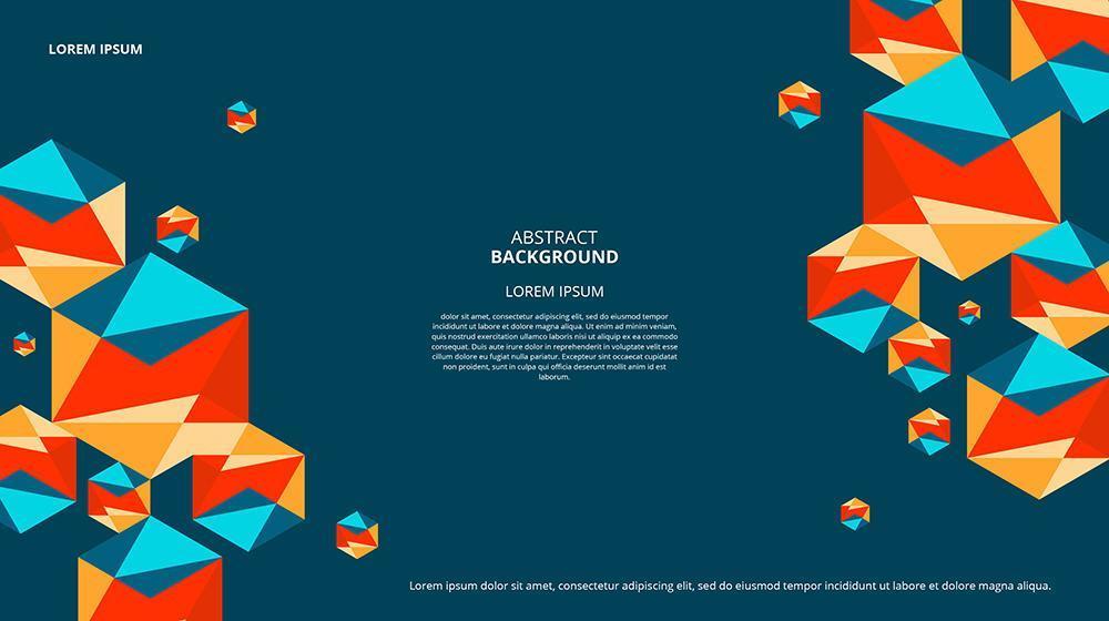 Abstract flat hexagonal diamond dark background vector