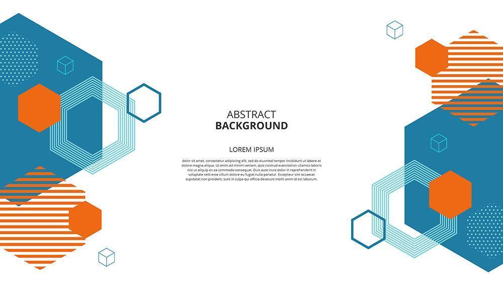 Abstract hexagonal shapes white background vector