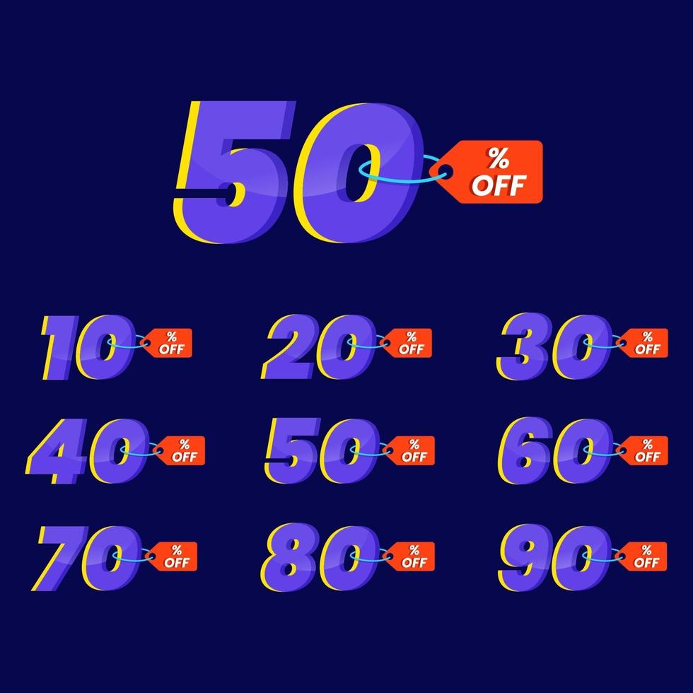 Numbers of special discounts template design vector