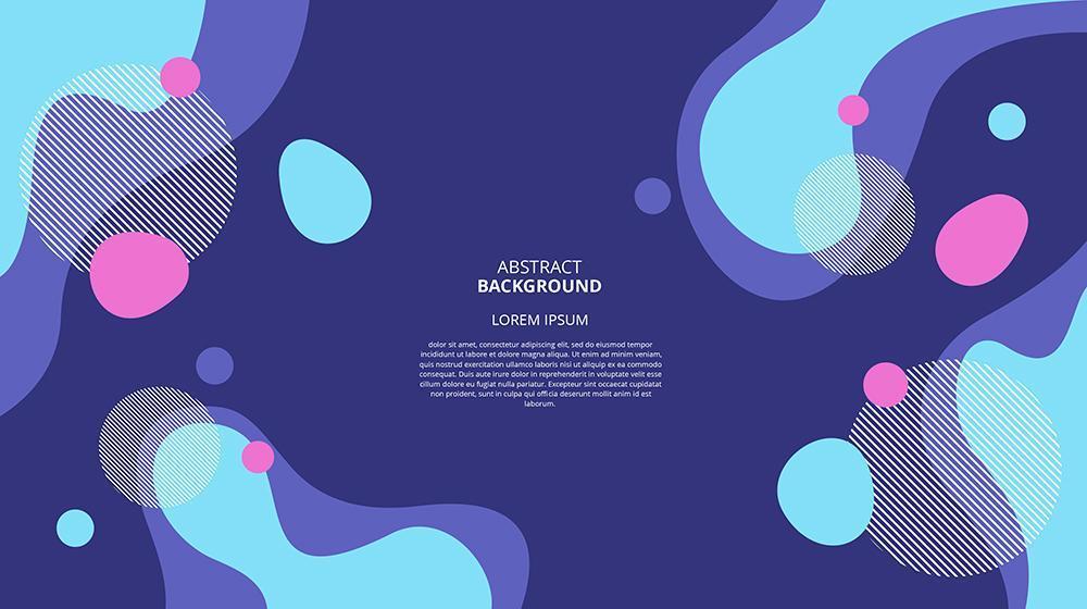 Abstract flat blues fluid background vector