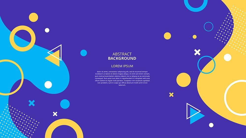 Abstract flat geometric memphis background vector