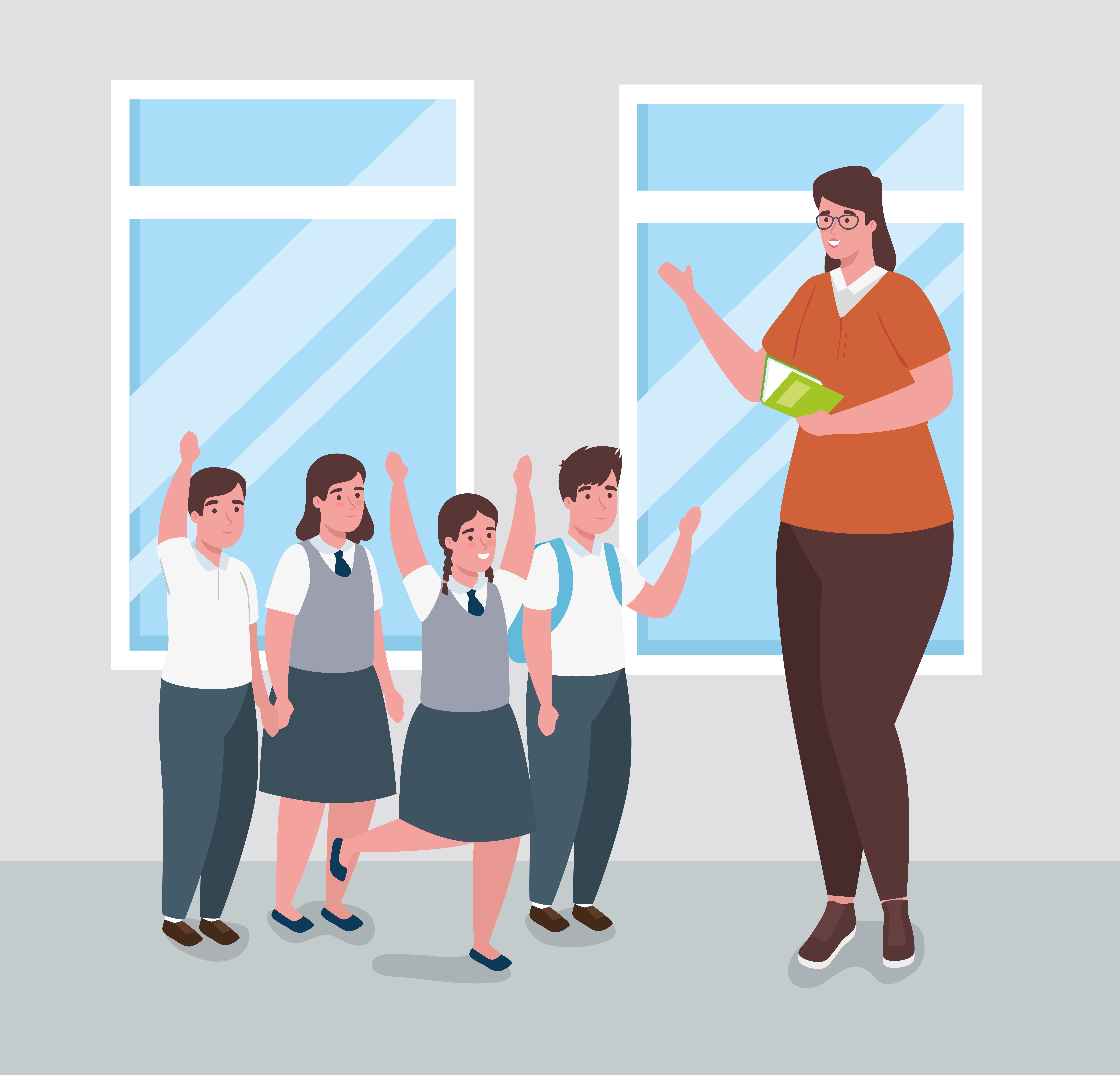 Class vector c. Обои на аватарку для группы с учителем. teacher vector. group classes vector. kid and teacher vector.