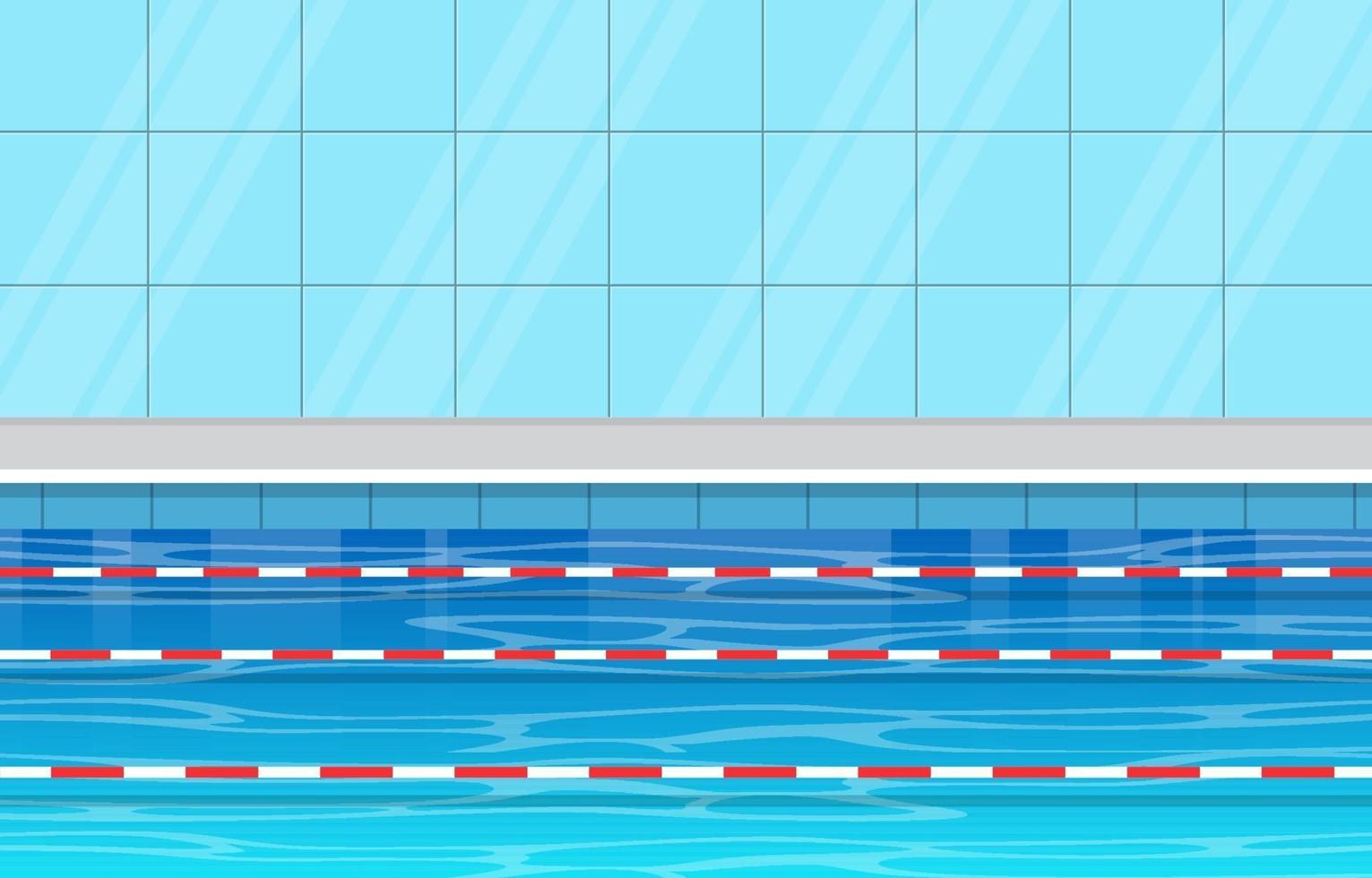 piscina con carriles y cuerdas vector