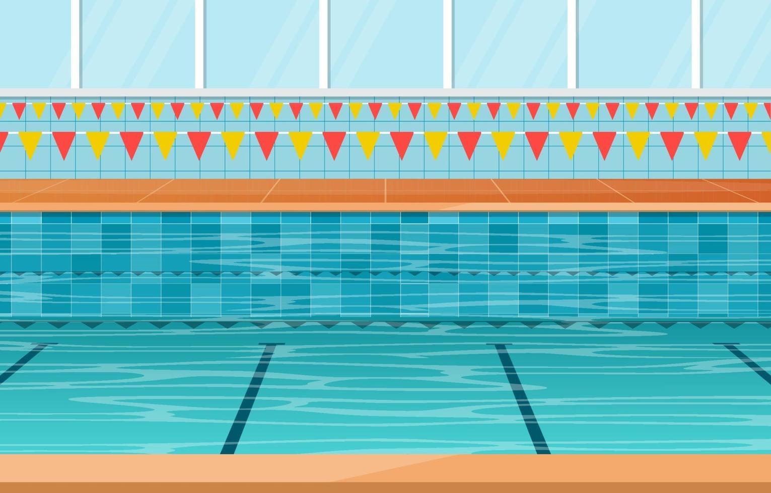 Swimming Pool with Lanes and Banners vector
