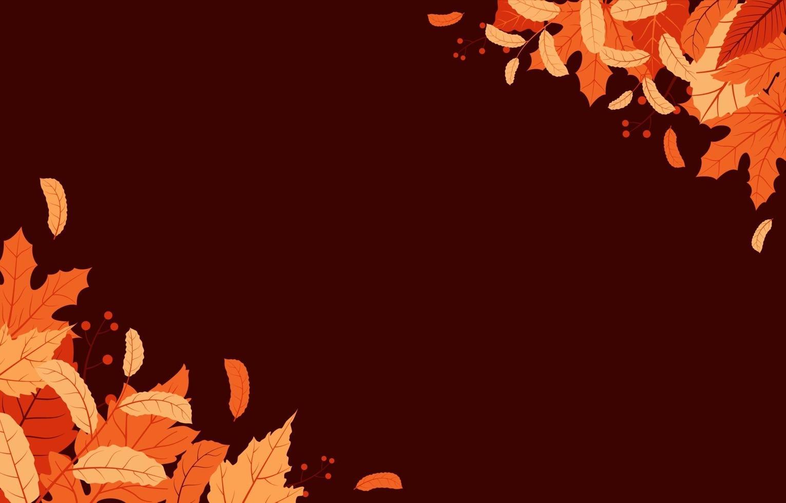 Fondo de temporada de otoño con hojas rojas y amarillas. vector