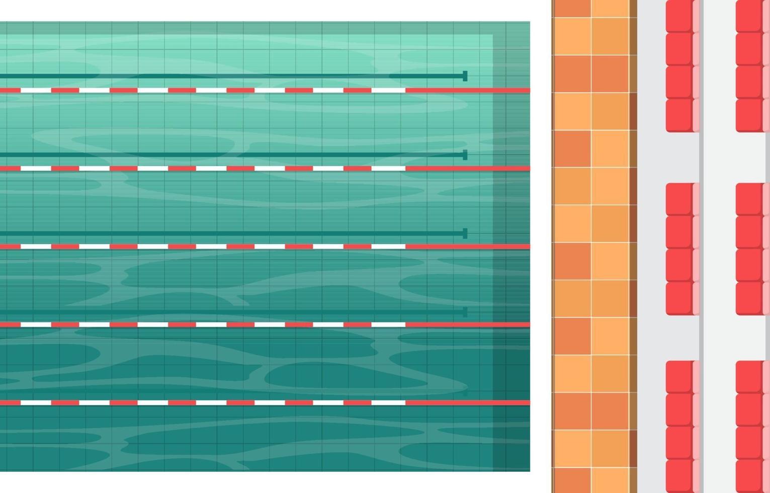 Swimming Pool with Lanes and Ropes vector