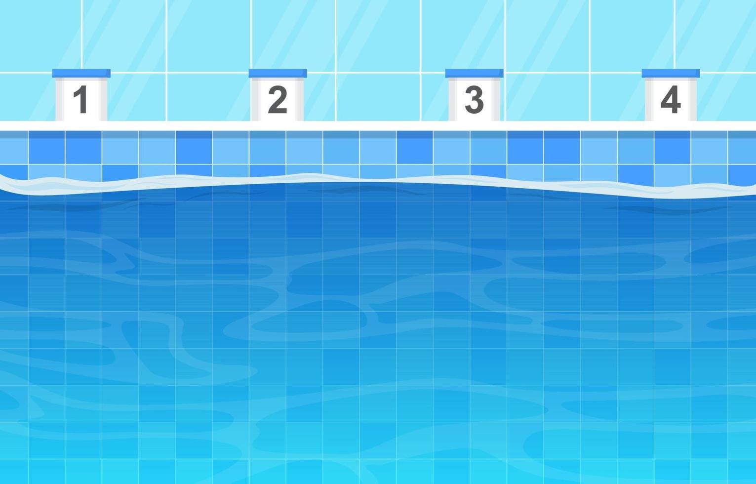 piscina con carriles y marcadores de carril vector