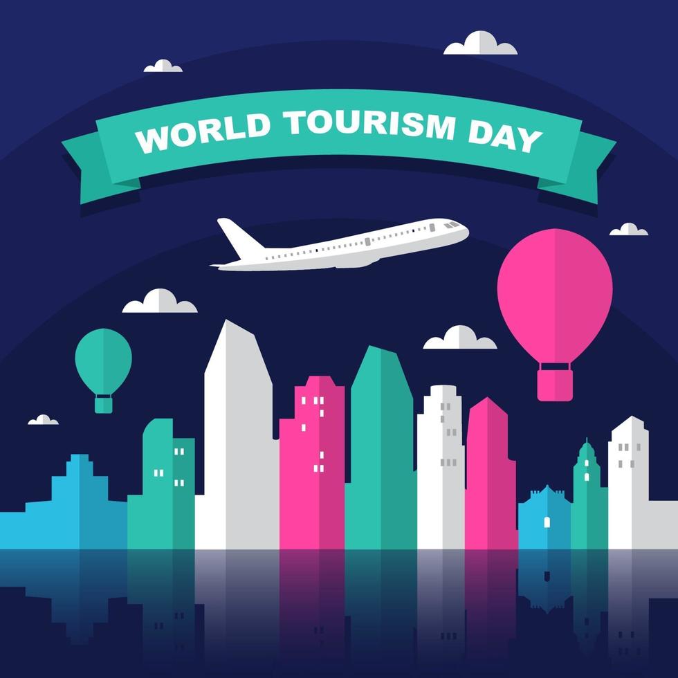 San Diego California Skyline on Globe, World Tourism Day vector