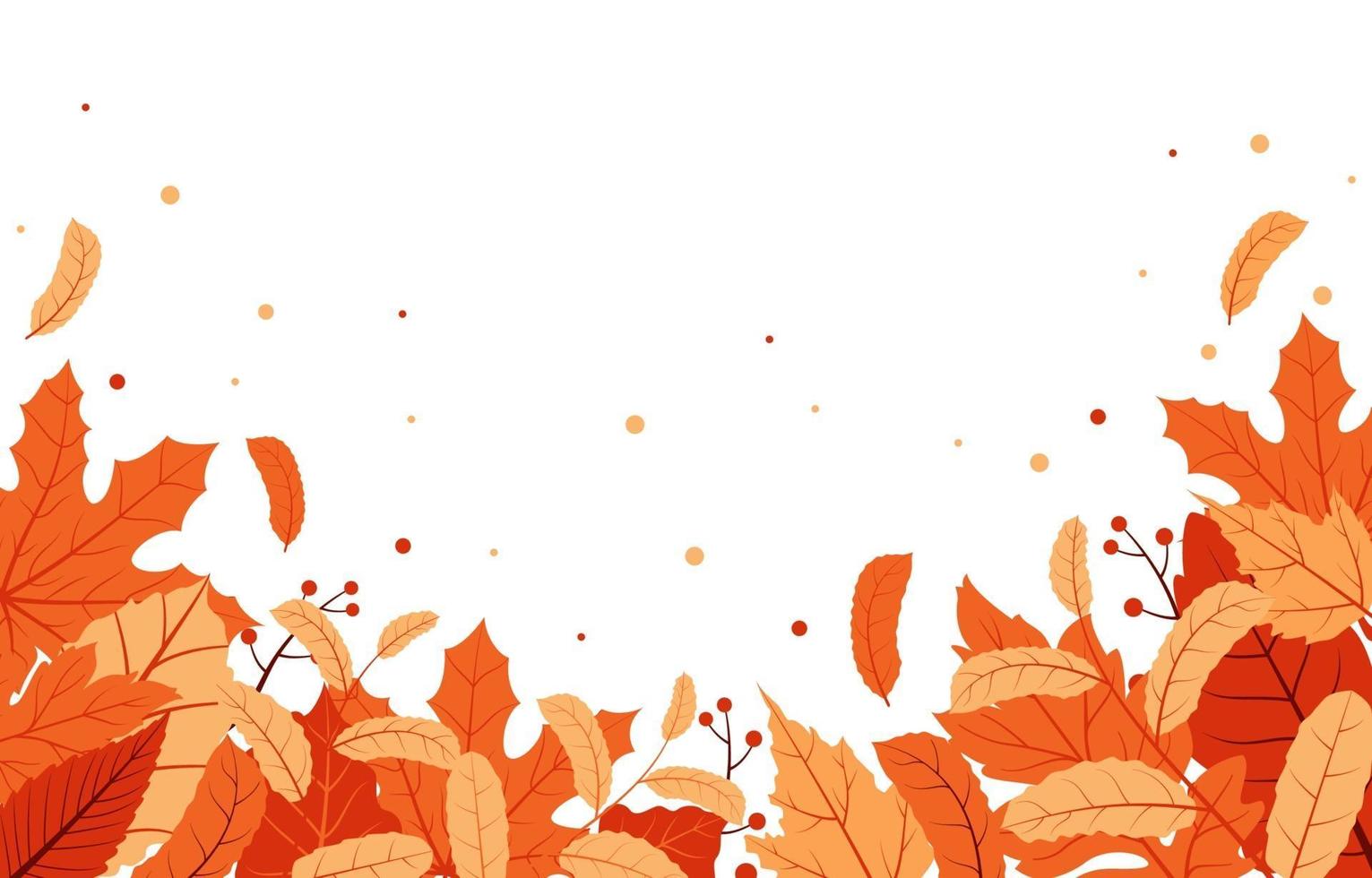 Autumn Season Background with Red and Yellow Leaves vector