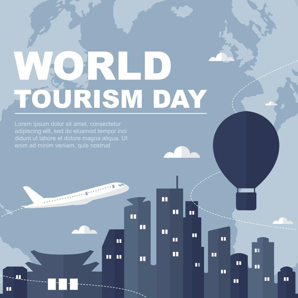 Seoul South Korea Skyline on Globe, World Tourism Day vector