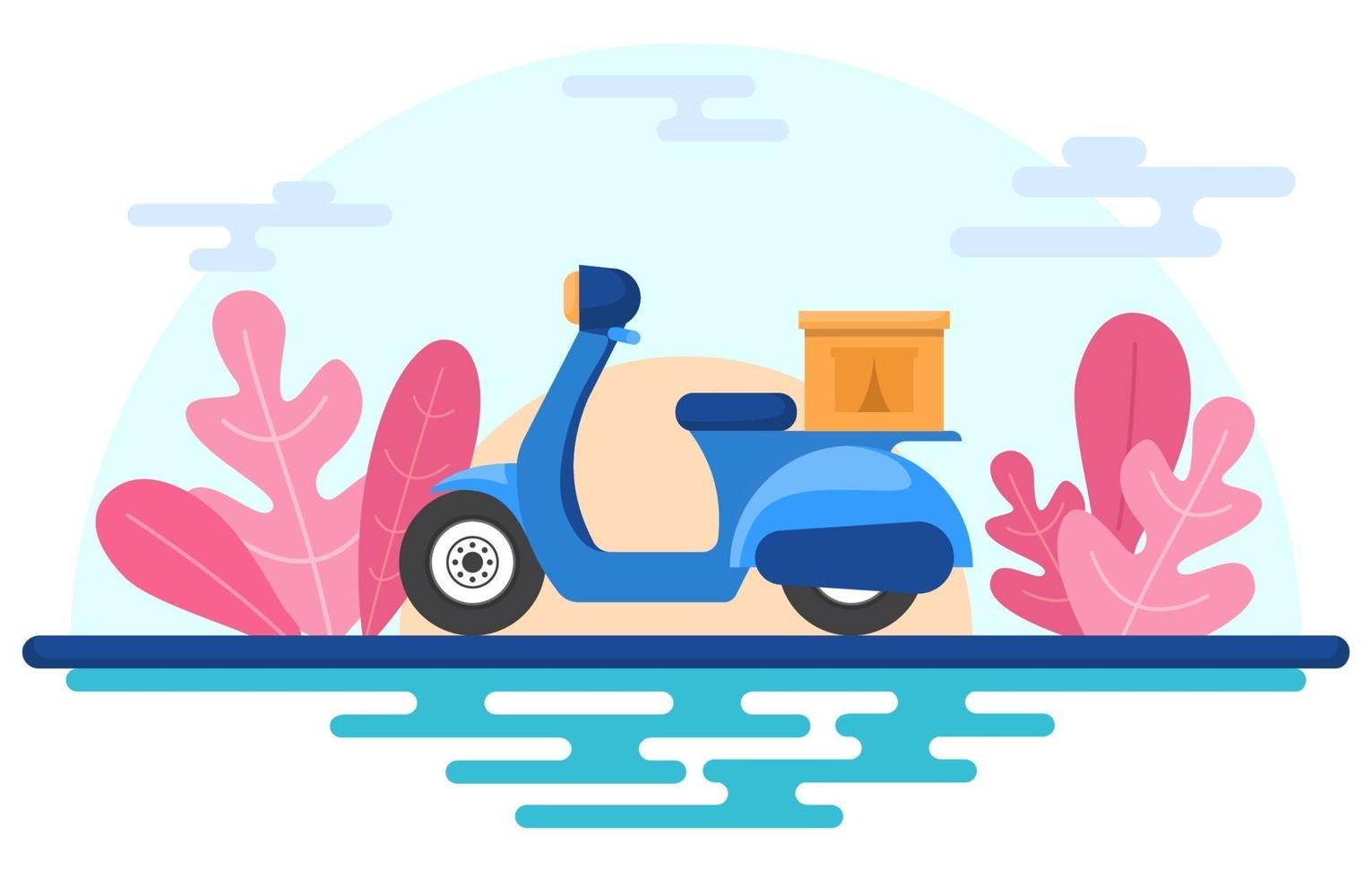 Scooter for Express Delivery Service vector